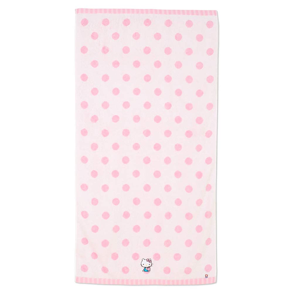 Sanrio Hello Kitty Imabari Bath Towel Dots - Soft & Absorbent 422371- Japan Figure Store - #1 Bring To You The Best Japanese Goods