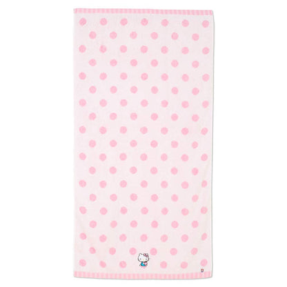 Sanrio Hello Kitty Imabari Bath Towel Dots - Soft & Absorbent 422371- Japan Figure Store - #1 Bring To You The Best Japanese Goods