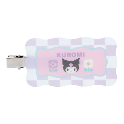 Sanrio Kuromi Bangs Clip Pastel Checker 6.3x7.5x1cm Hair Accessory- Japan Figure Store - #1 Bring To You The Best Japanese Goods