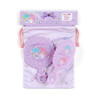 Sanrio Little Twin Stars Mirror and Brush Set with Cute Design- Japan Figure Store - #1 Bring To You The Best Japanese Goods