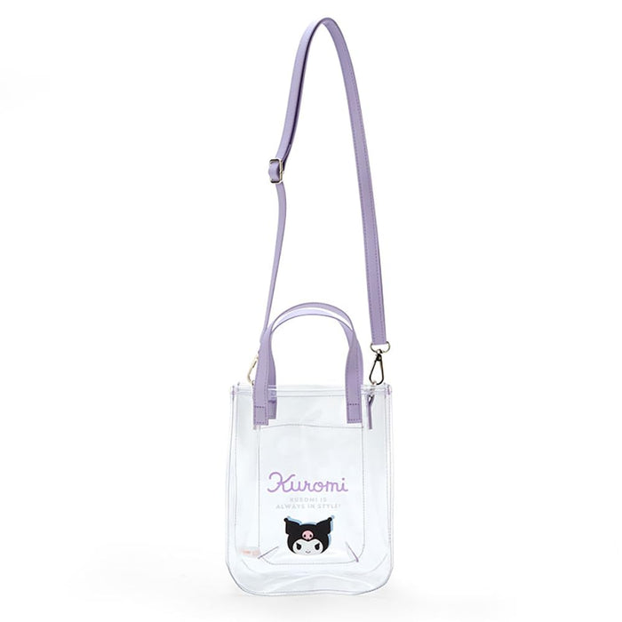 Sanrio Clear Tote Bag with Shoulder Strap 21x17x7.5 cm Kuromi Design- Japan Figure Store - #1 Bring To You The Best Japanese Goods