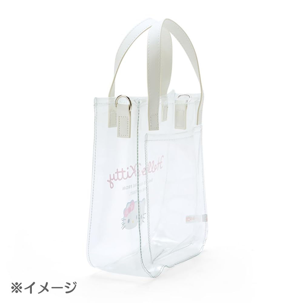 Sanrio Clear Tote Bag with Shoulder Strap 21x17x7.5 cm Kuromi Design- Japan Figure Store - #1 Bring To You The Best Japanese Goods