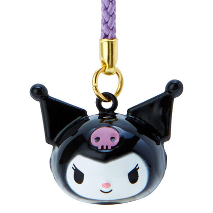 Sanrio Kuromi Brass Face-Shaped Bell Netsuke Strap String 341703- Japan Figure Store - #1 Bring To You The Best Japanese Goods