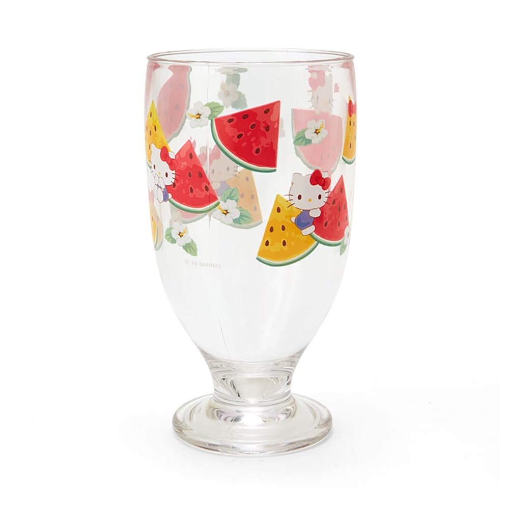 Sanrio Hello Kitty Footed Plastic Cup - Colorful Fruit Design 14 X 7.5 Cm- Japan Figure Store - #1 Bring To You The Best Japanese Goods