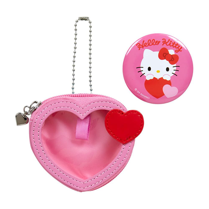Sanrio Mini Pouch with Hello Kitty Badge Grand Prize 3rd Edition Colorful Hearts- Japan Figure Store - #1 Bring To You The Best Japanese Goods