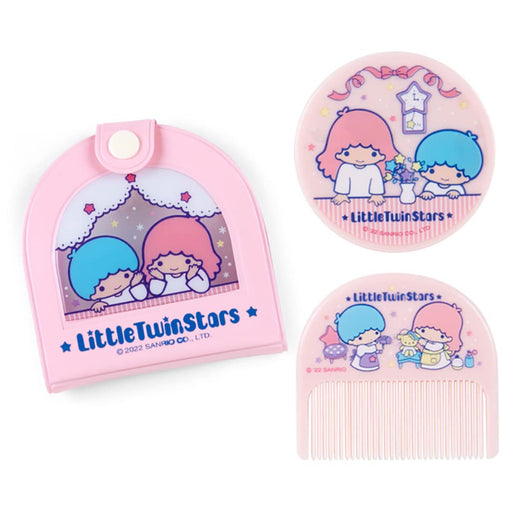 Sanrio Little Twin Stars Mirror with Vinyl Case and Comb 8.5x1.2x8.2 cm- Japan Figure Store - #1 Bring To You The Best Japanese Goods
