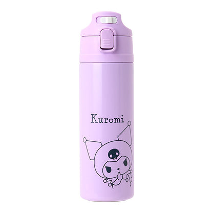 Sanrio Kuromi Stainless Steel Bottle for Kids 470Ml Cold Storage One-Touch Open