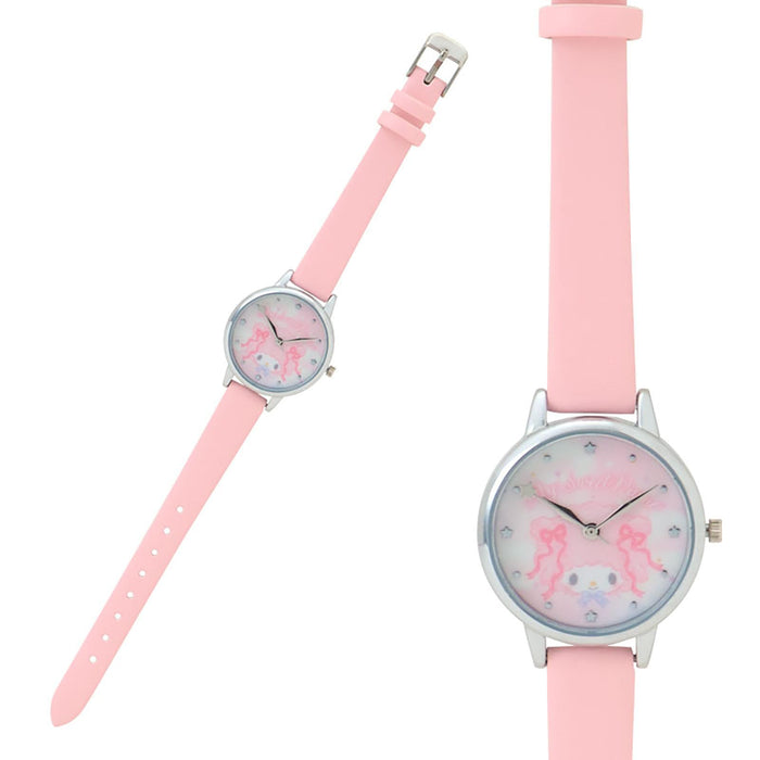 Sanrio Dreamy My Sweet Piano Watch with Metal Frame and Faux Leather Strap