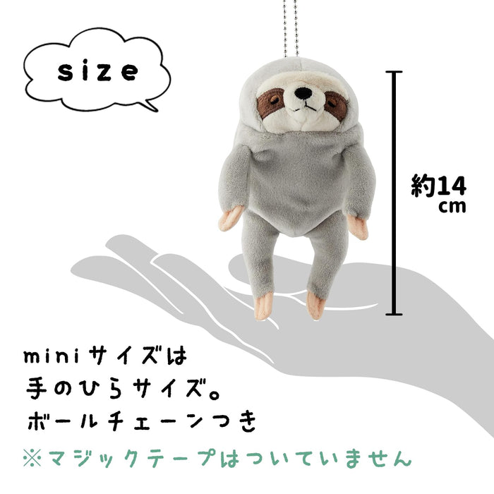 Shinada Global Mochi Series Mini Grey Sloth Plush Animal 7x5x14cm- Japan Figure Store - #1 Bring To You The Best Japanese Goods