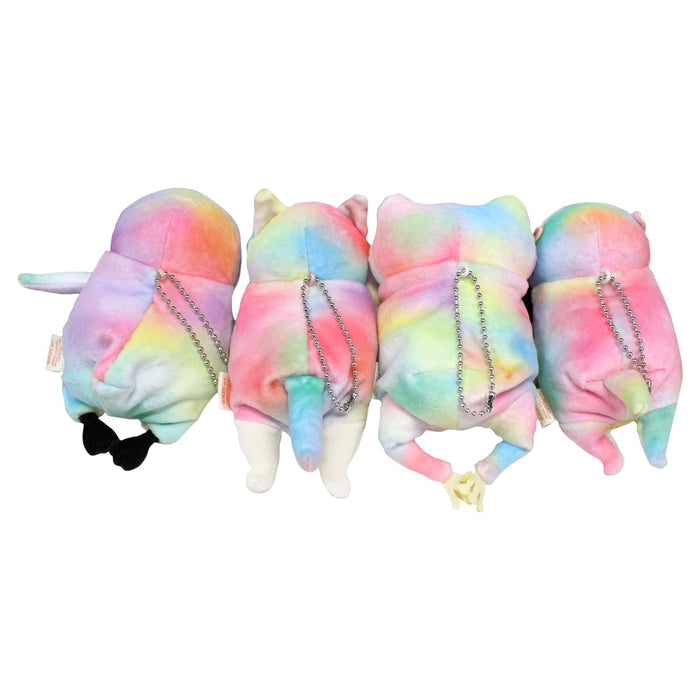 Shinada Global Mochi Series Mini 7x5x14 cm Plush Frog Rainbow Animal MOKR-0088R- Japan Figure Store - #1 Bring To You The Best Japanese Goods