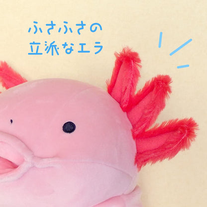 Shinada Global Mochi Series Mini Plush Axolotl Animal Ivory 7x5x14cm- Japan Figure Store - #1 Bring To You The Best Japanese Goods