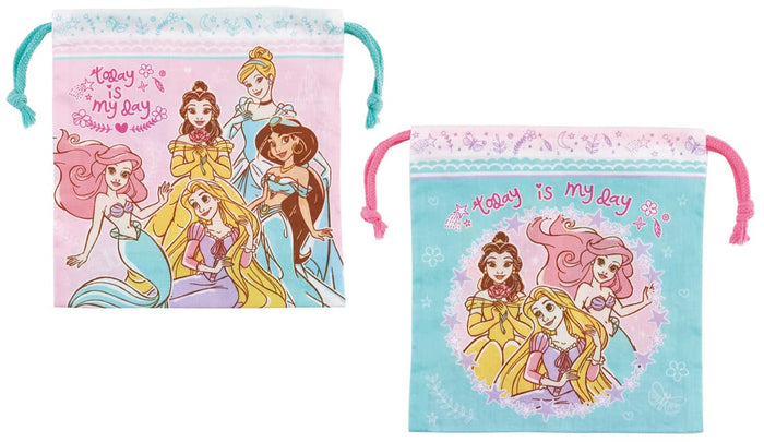 Skater Disney Princess 2-Piece Gusseted Lunch Drawstring Bag Kb64Wn-A- Japan Figure Store - #1 Bring To You The Best Japanese Goods