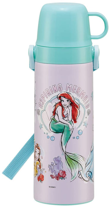 Skater Disney Princess 600ml Stainless Steel 2Way Water Bottle with Cup- Japan Figure Store - #1 Bring To You The Best Japanese Goods