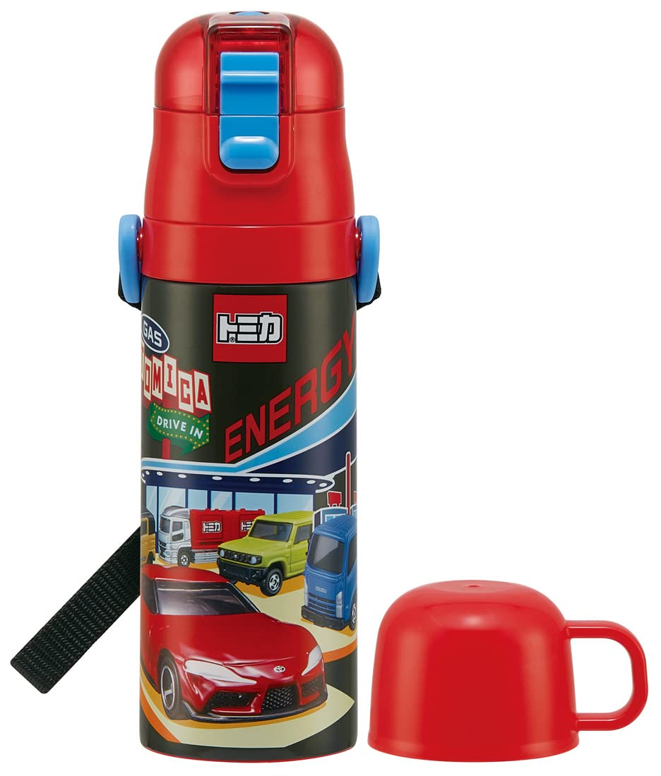 Skater Stainless Steel Kids Water Bottle 2-Way with Cup 430ml Tomica 22 Boys- Japan Figure Store - #1 Bring To You The Best Japanese Goods