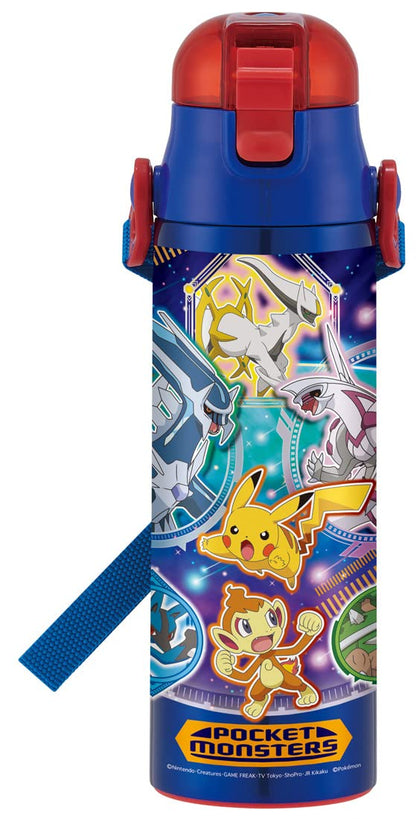 Skater Kids Pokemon 22 2-Way Stainless Steel Water Bottle 580ml with Cup For Boys Skdc6-A- Japan Figure Store - #1 Bring To You The Best Japanese Goods