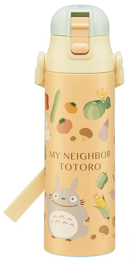 Skater Totoro Kids Water Bottle Stainless Steel 570ml with Cup Ghibli Vegetable Colors- Japan Figure Store - #1 Bring To You The Best Japanese Goods