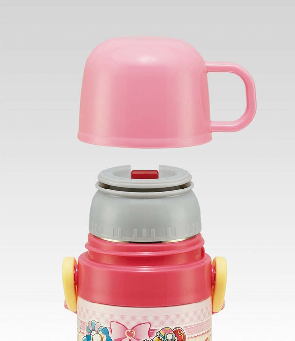 Skater Kids 2-Way Stainless Steel Water Bottle with Cup 430ml Delicious Precure Design- Japan Figure Store - #1 Bring To You The Best Japanese Goods