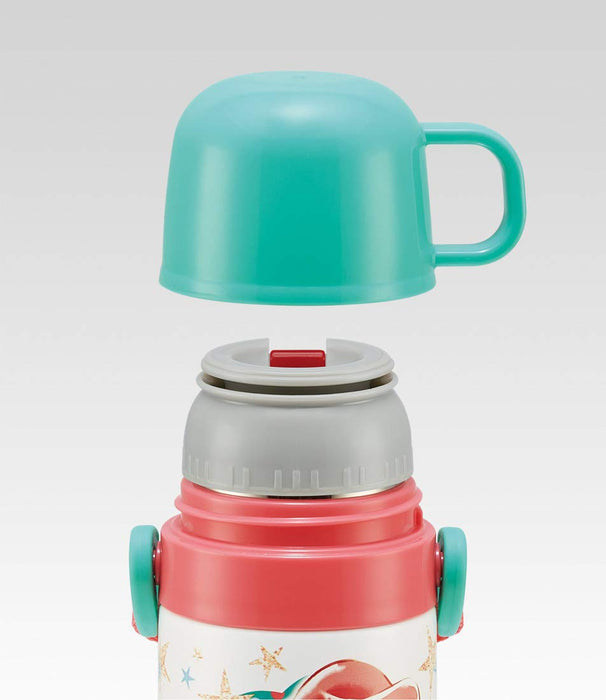 Skater Disney Ariel 21 Kids 430ml 2-Way Stainless Steel Water Bottle with Cup SKDC4-A- Japan Figure Store - #1 Bring To You The Best Japanese Goods