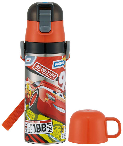 Skater Disney Cars 21 430ml 2-in-1 Stainless Steel Water Bottle and Cup for Children- Japan Figure Store - #1 Bring To You The Best Japanese Goods