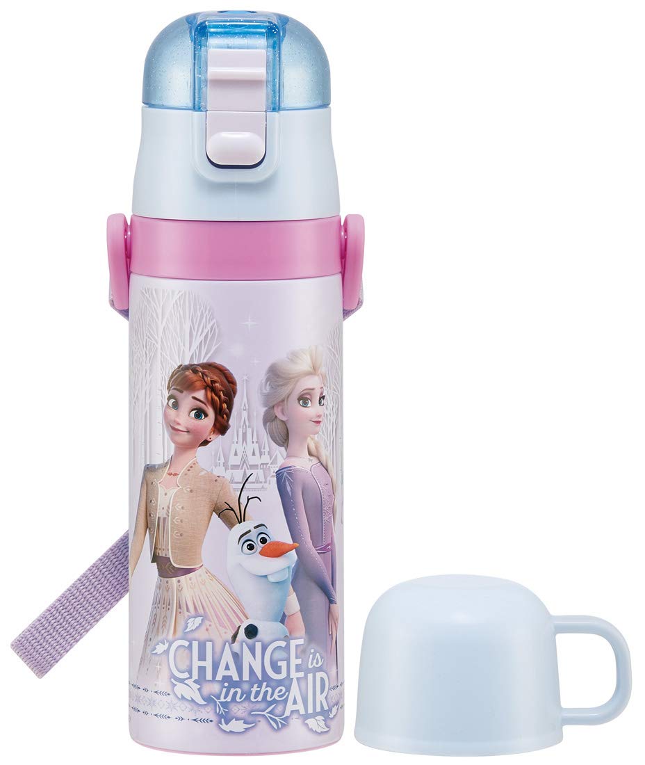 Skater Disney Frozen 2 Stainless Steel Kids Water Bottle with Cup 430ml - SKDC4-A- Japan Figure Store - #1 Bring To You The Best Japanese Goods