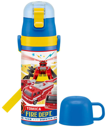 Skater Kids' 2-Way Stainless Steel Tomica 19 Water Bottle with Cup 430Ml- Japan Figure Store - #1 Bring To You The Best Japanese Goods