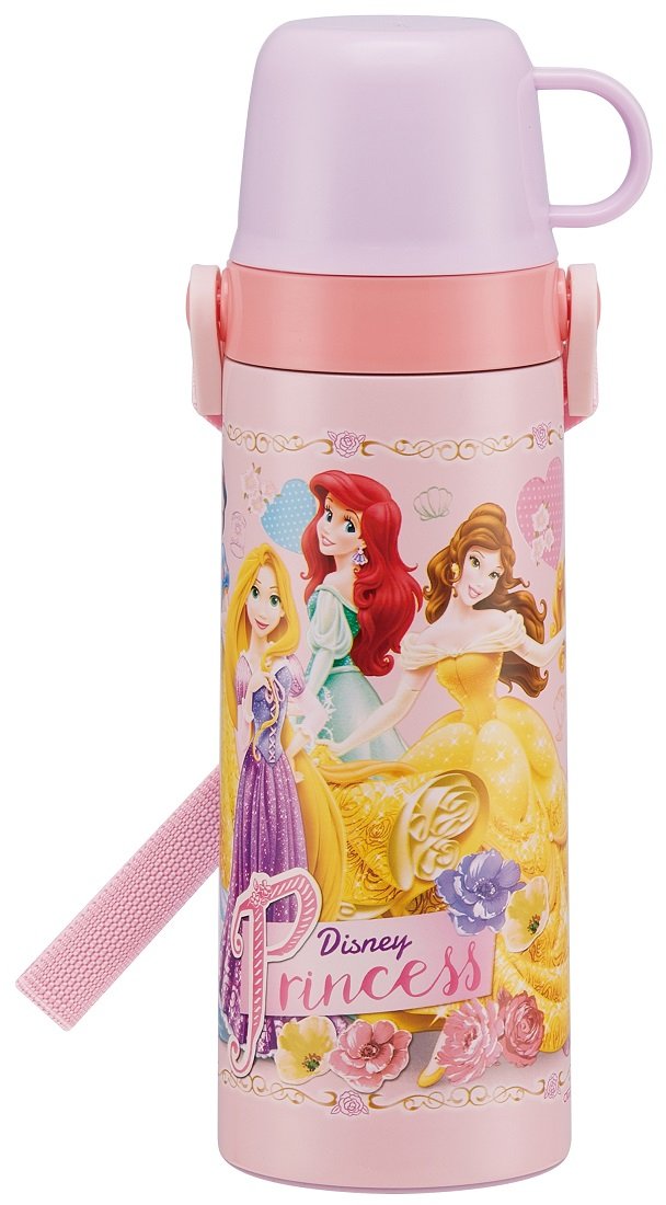 Skater Disney Princess 600ml 2-Way Stainless Steel Water Bottle and Cup- Japan Figure Store - #1 Bring To You The Best Japanese Goods