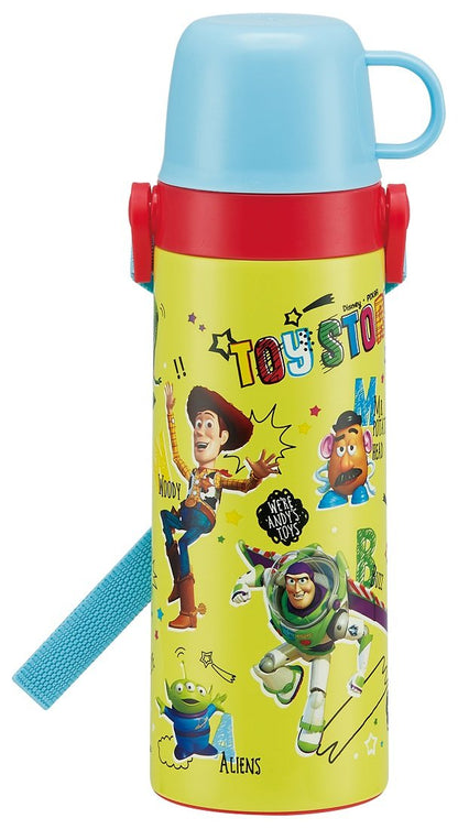 Skater 2018 Toy Story 2-Way 600ml Stainless Steel Water Bottle with Cup New Design STGC6N- Japan Figure Store - #1 Bring To You The Best Japanese Goods