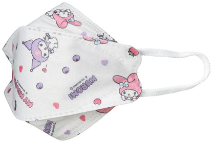 Skater My Melody and Kuromi 3D Children's Non-Woven Mask 5 Pieces Sanrio- Japan Figure Store - #1 Bring To You The Best Japanese Goods