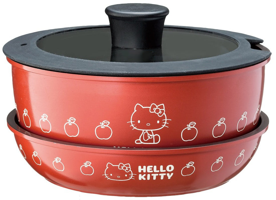 Skater 4-Piece Hello Kitty Kitchen Set with 20cm Pot Pan Glass Lid Removable Handles- Japan Figure Store - #1 Bring To You The Best Japanese Goods