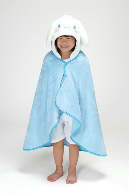 Skater Cinnamoroll Hooded Bath Poncho Quick-Drying & Absorbent 108cm x 92cm Sanrio- Japan Figure Store - #1 Bring To You The Best Japanese Goods