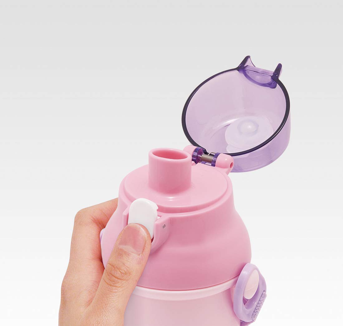 Skater 480ml Antibacterial Girls' Water Bottle 'Happy & Smile' Made in Japan- Japan Figure Store - #1 Bring To You The Best Japanese Goods