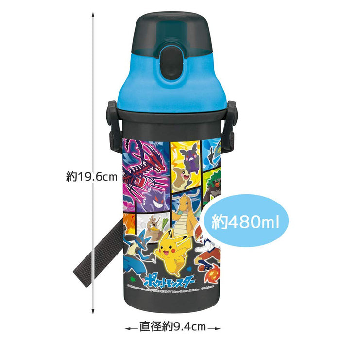 Skater Kids 480ml Pokemon 21 Pocket Monsters Antibacterial Water Bottle Made in Japan- Japan Figure Store - #1 Bring To You The Best Japanese Goods