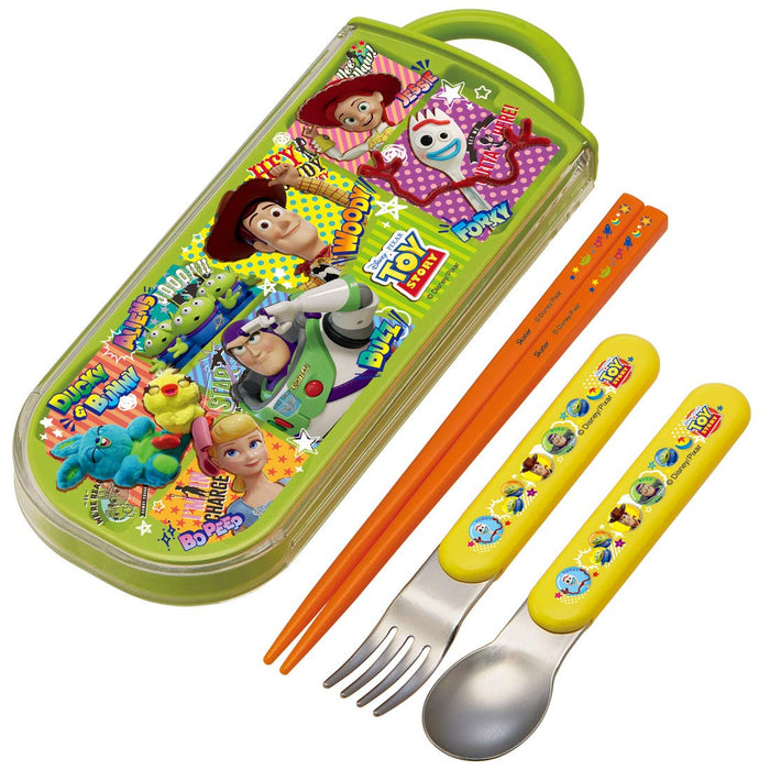 Skater Kids Toy Story 21 Trio Set - Chopsticks Spoon Fork Ag+ Antibacterial Made in Japan- Japan Figure Store - #1 Bring To You The Best Japanese Goods