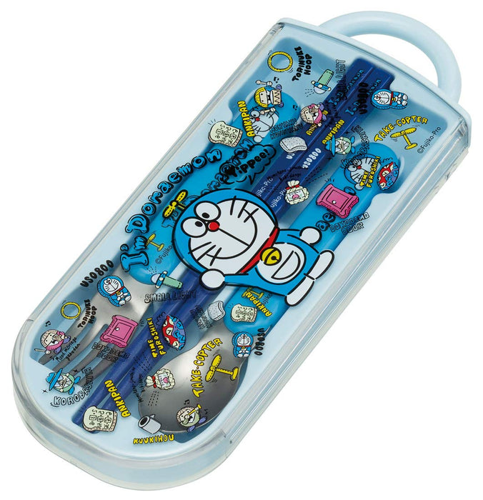 Skater Kids Antibacterial Trio Set - Chopsticks Spoon Fork with Doraemon Plush Toy Made in Japan- Japan Figure Store - #1 Bring To You The Best Japanese Goods