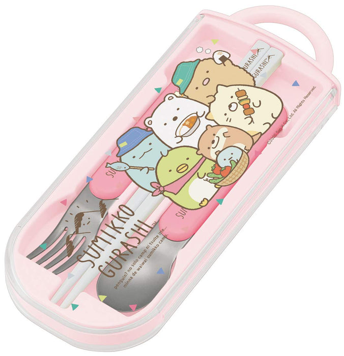 Skater Kids Trio Utensil Set - Ag+ Antibacterial Sumikko Gurashi Japan Made Camping Friendly- Japan Figure Store - #1 Bring To You The Best Japanese Goods