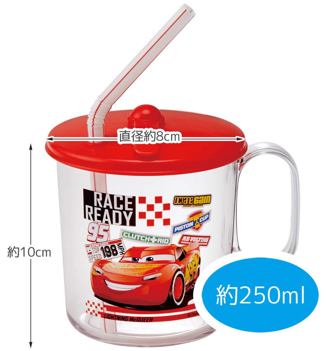 Skater Disney Cars Antibacterial Ag+ Straw Cup with Cap Made in Japan- Japan Figure Store - #1 Bring To You The Best Japanese Goods
