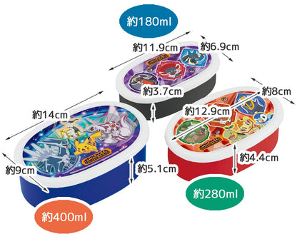 Skater Pokemon Boys Lunch Box - Set of 3 Antibacterial Storage Containers Made in Japan- Japan Figure Store - #1 Bring To You The Best Japanese Goods