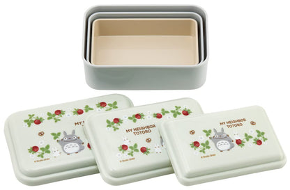 Skater My Neighbor Totoro Antibacterial Sealable Containers Set of 3 Raspberry- Japan Figure Store - #1 Bring To You The Best Japanese Goods