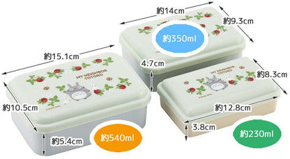 Skater My Neighbor Totoro Antibacterial Sealable Containers Set of 3 Raspberry- Japan Figure Store - #1 Bring To You The Best Japanese Goods