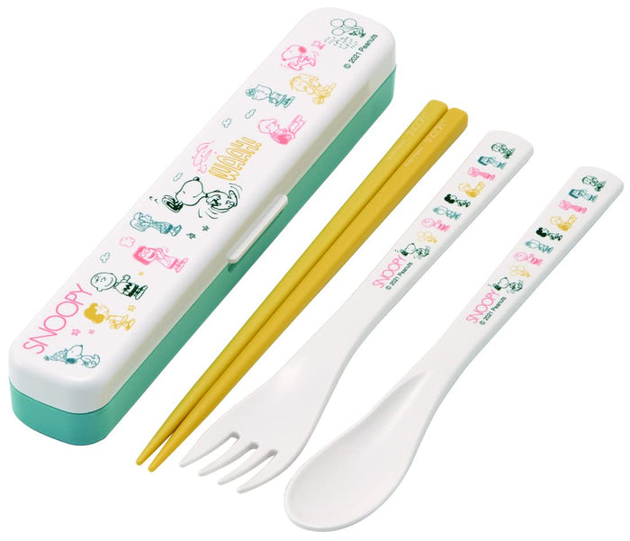 Skater Trio Set Chopsticks Spoon Fork - Snoopy Peanuts Made In Japan - Antibacterial Silent- Japan Figure Store - #1 Bring To You The Best Japanese Goods