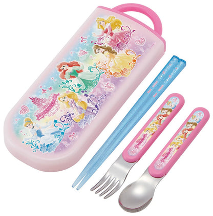 Skater Princess Trio Set - Antibacterial Kids Cutlery 16.5cm Chopsticks & 13cm Spoon/Fork made in Japan- Japan Figure Store - #1 Bring To You The Best Japanese Goods