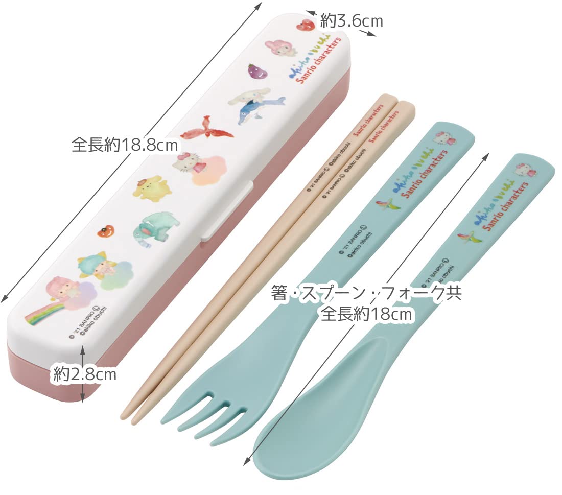 Skater Antibacterial Trio Set - Chopsticks Spoon Fork - Sanrio Characters Made in Japan- Japan Figure Store - #1 Bring To You The Best Japanese Goods