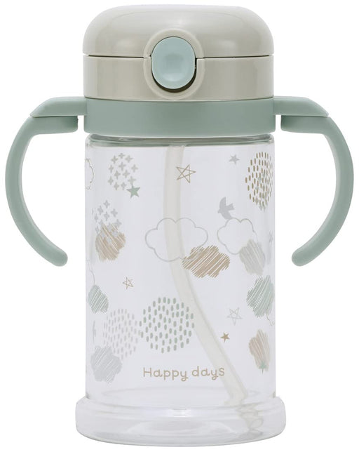 Skater Happy Days Baby Straw Mug 370ml Foldable Handle Shoulder Strap Ages 1+- Japan Figure Store - #1 Bring To You The Best Japanese Goods