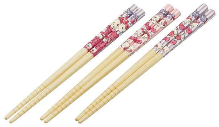 Skater Hello Kitty Bamboo Chopsticks Set of 3 16.5cm - Sanrio Ant2T-A Collection- Japan Figure Store - #1 Bring To You The Best Japanese Goods