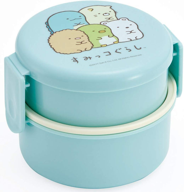 Skater Sumikko Gurashi Blue Bento Box 2 Tier Round 500ml Made in Japan Standard Onwr1-A- Japan Figure Store - #1 Bring To You The Best Japanese Goods