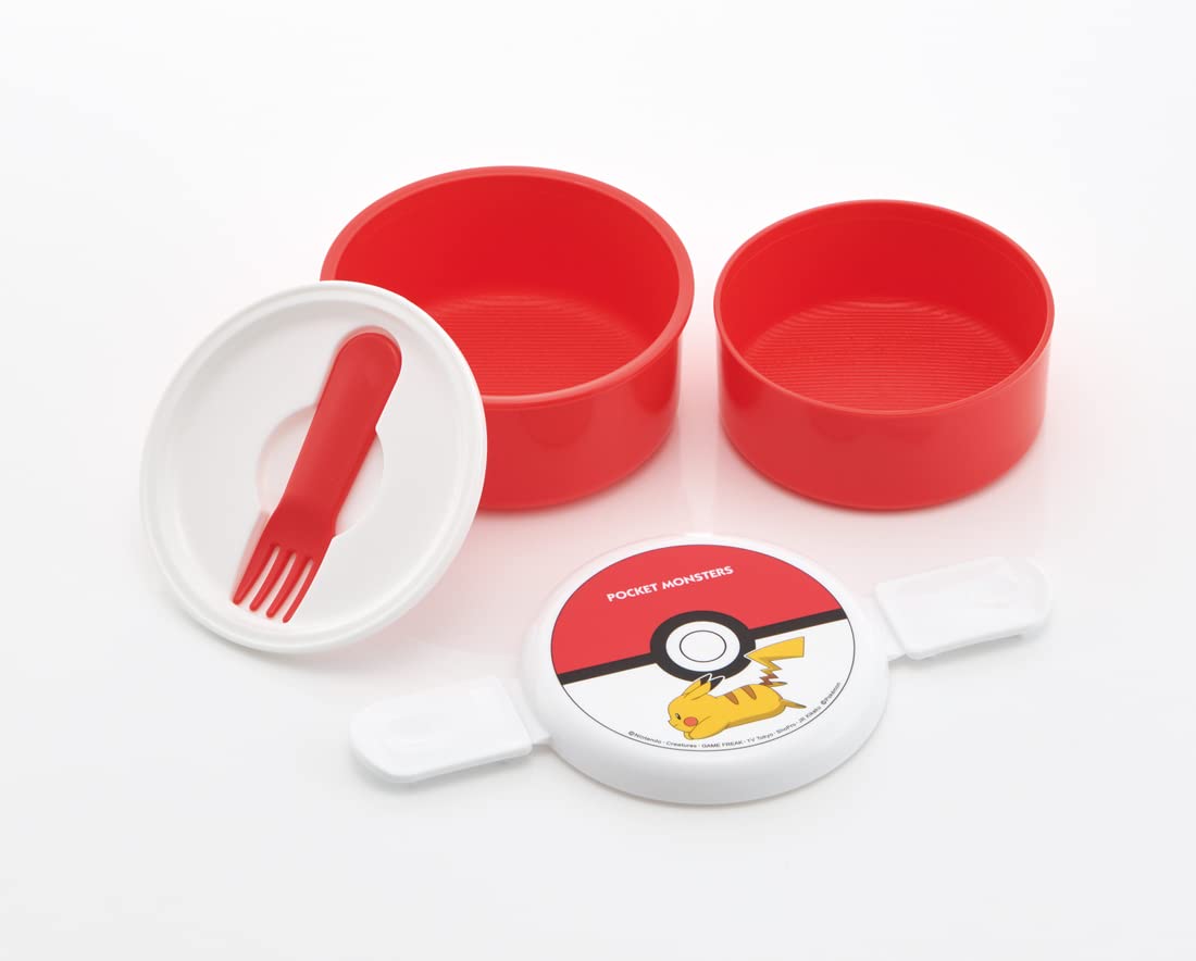 Skater Pokemon Monster Ball Bento Box 500ml 2-Tier Round Antibacterial Made in Japan- Japan Figure Store - #1 Bring To You The Best Japanese Goods
