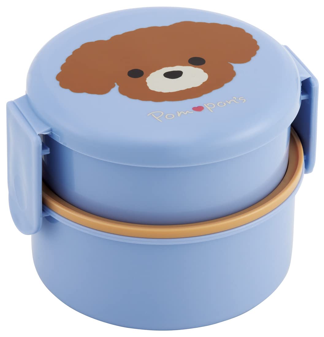 Skater 500ml 2-Tier Round Bento Box Pompon's Dog Design Antibacterial Made in Japan- Japan Figure Store - #1 Bring To You The Best Japanese Goods