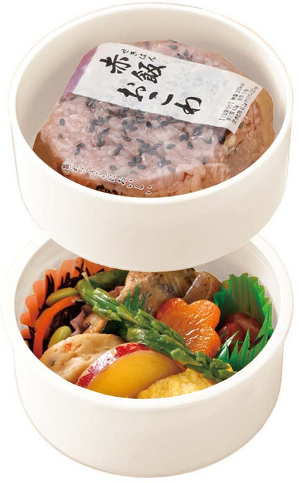 Skater 500ml 2-Tier Round Bento Box Pompon's Mouse Design Antibacterial Made in Japan- Japan Figure Store - #1 Bring To You The Best Japanese Goods