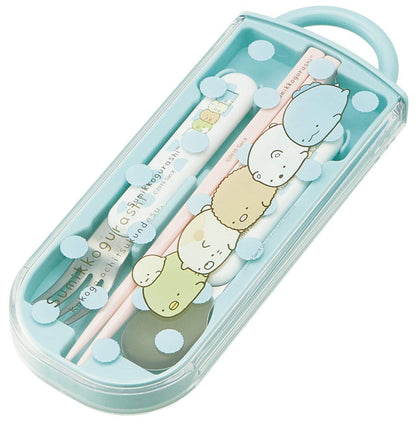 Skater Kids Trio Set - Sumikko Gurashi Bento Chopsticks Spoon Fork 16.5cm- Japan Figure Store - #1 Bring To You The Best Japanese Goods