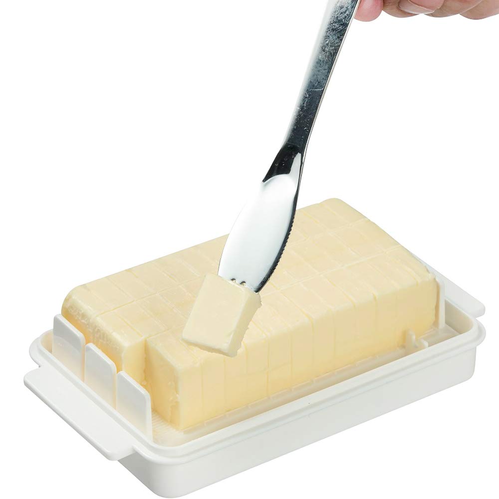 Skater Hello Kitty Butter Container with Cutting Guide Happiness Girl 16x9.5xH5.1cm- Japan Figure Store - #1 Bring To You The Best Japanese Goods